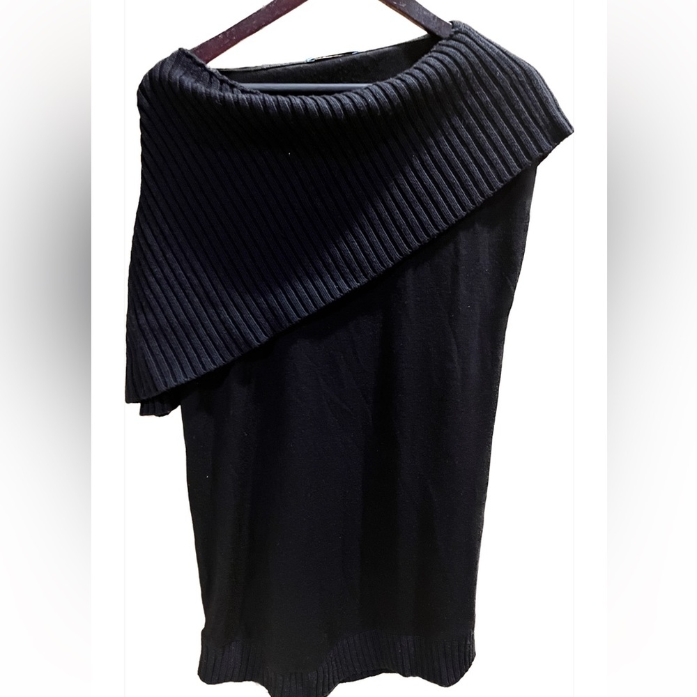 Alice + Olivia Black Wool Mini Sweater Dress Size Small